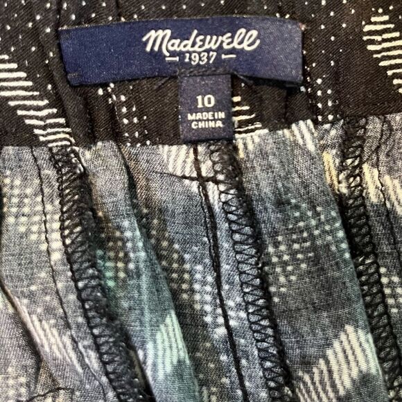MADEWELL Delancey Printed Trouser Pants Black White Women’s Size 10 - Picture 7 of 8